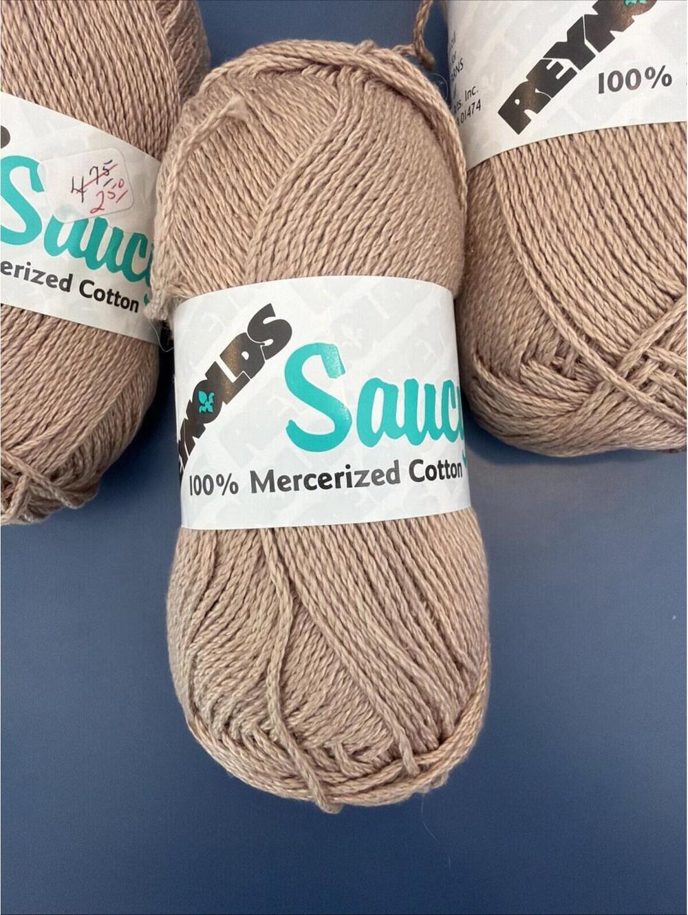 Reynolds Saucy Lot Of 6 Skeins Same Lot Color 753 Taupe New